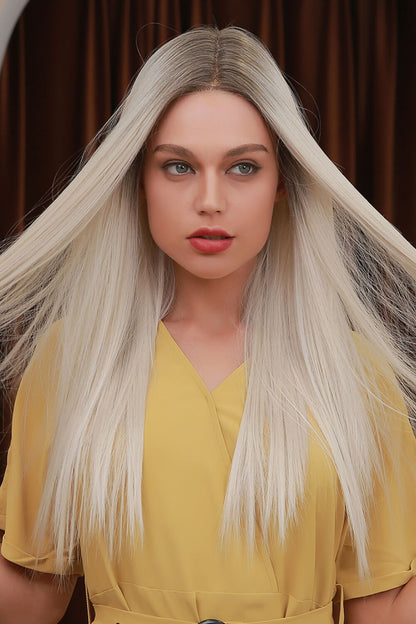 Blonde 13*2" Lace Front Wigs Synthetic Long Straight 26" 