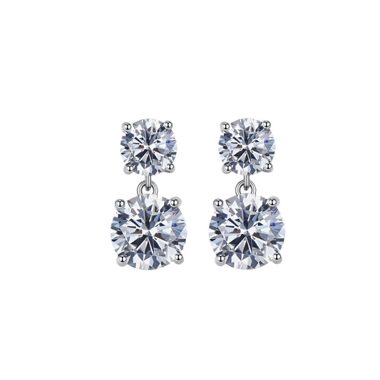 10 Carat Moissanite Sterling Silver Earrings