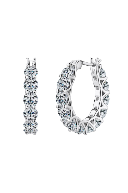 7.2 Carat Moissanite Sterling Silver Earrings