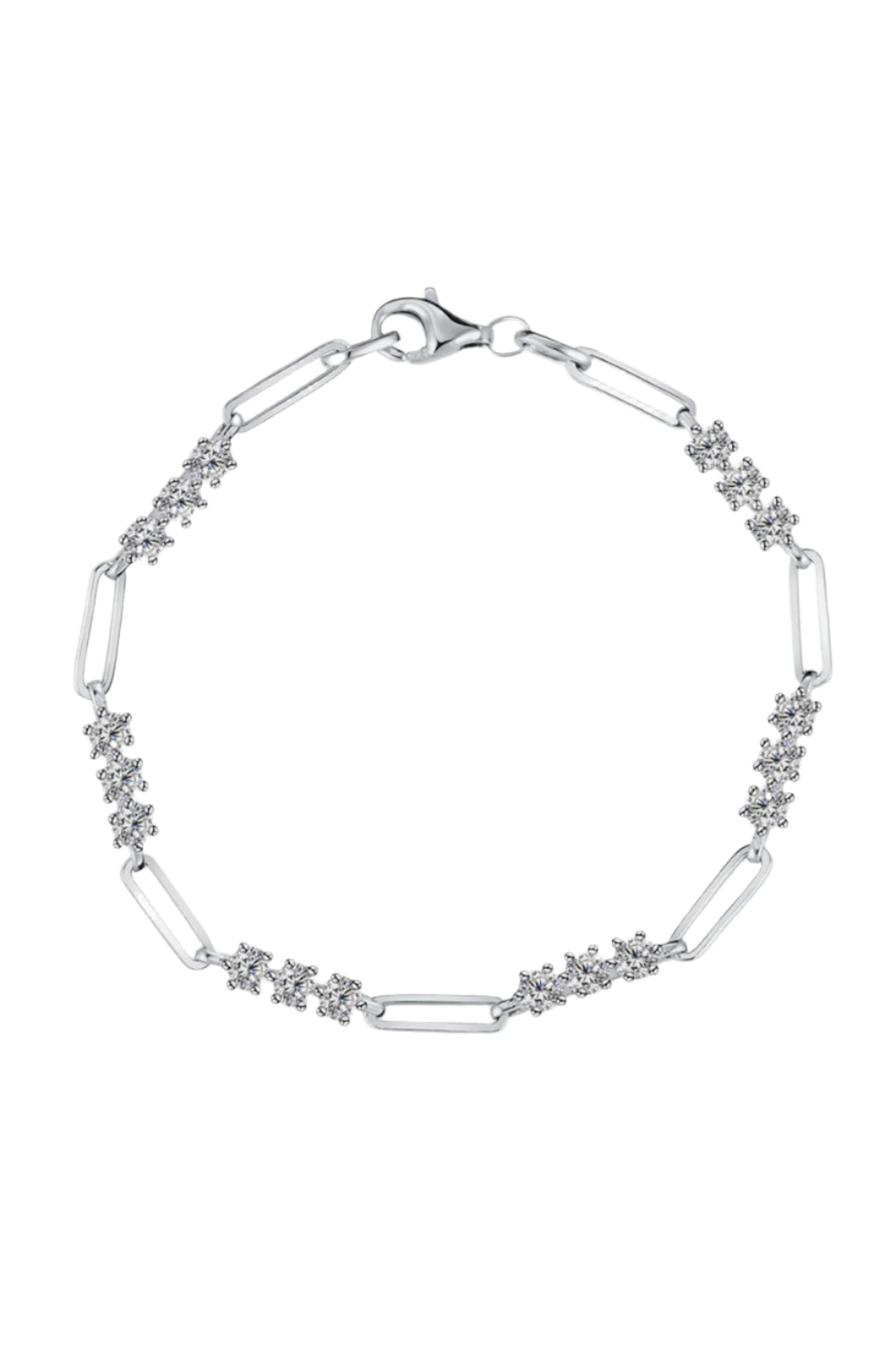 1.8 Carat Moissanite Sterling Silver Bracelet