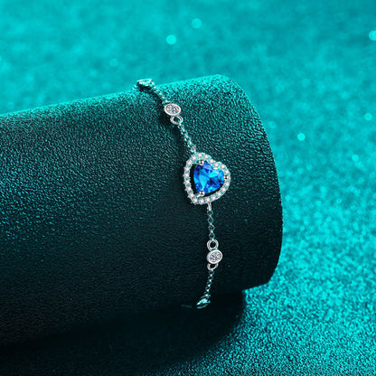 1 Carat Moissanite 925 Sterling Silver Bracelet on display