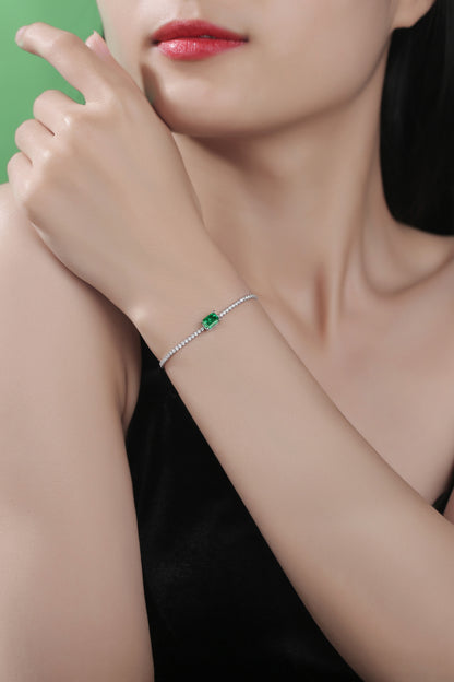 Adored 1 Carat Lab-Grown Emerald Bracelet on wrist