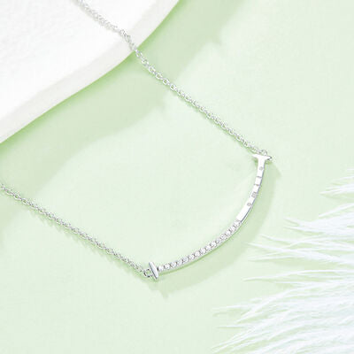 Moissanite 925 Sterling Silver Necklace Smile