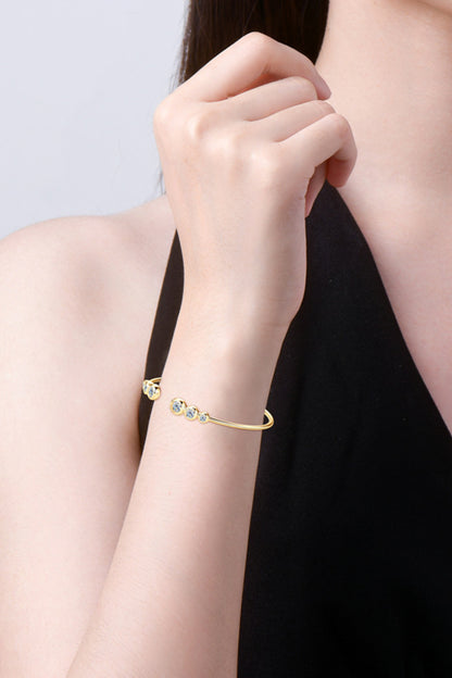 1.8 Carat Moissanite 18K Gold-plated Bracelet around wrist