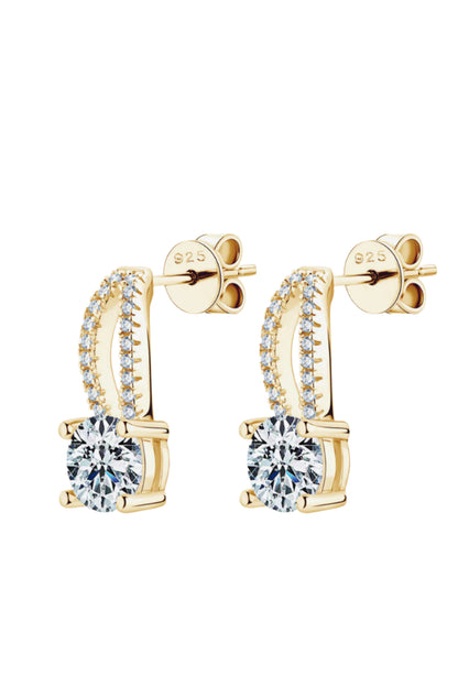 1 Carat Moissanite 18k gold-plated Earrings