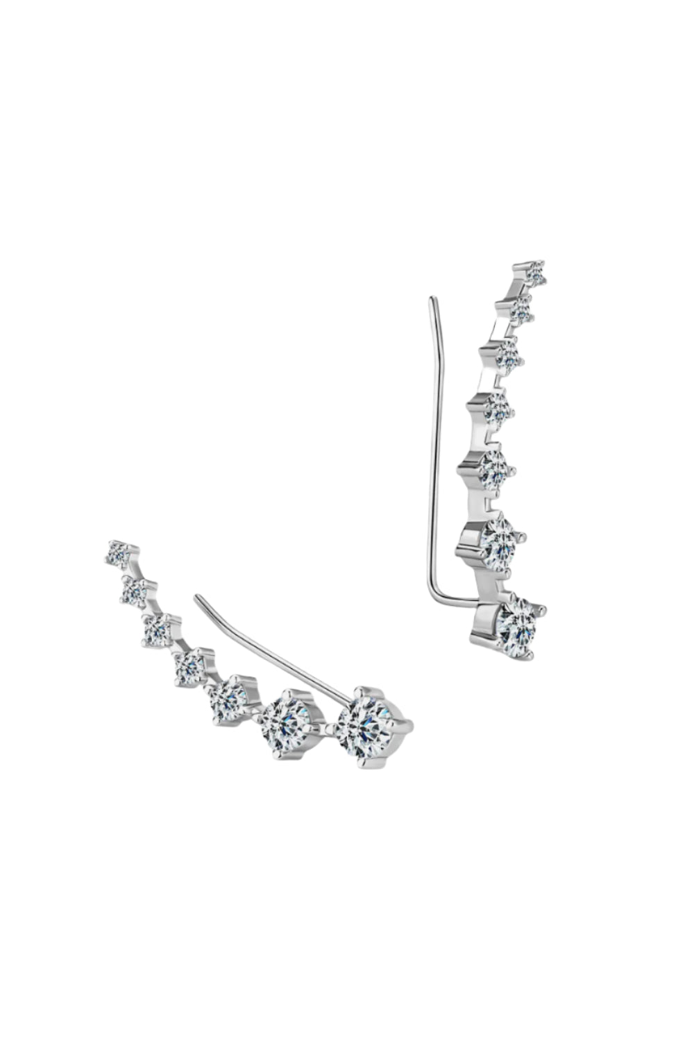 1.9 Carat Moissanite Sterling Silver Earrings silver