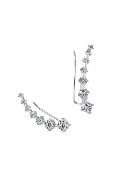 1.9 Carat Moissanite Sterling Silver Earrings silver