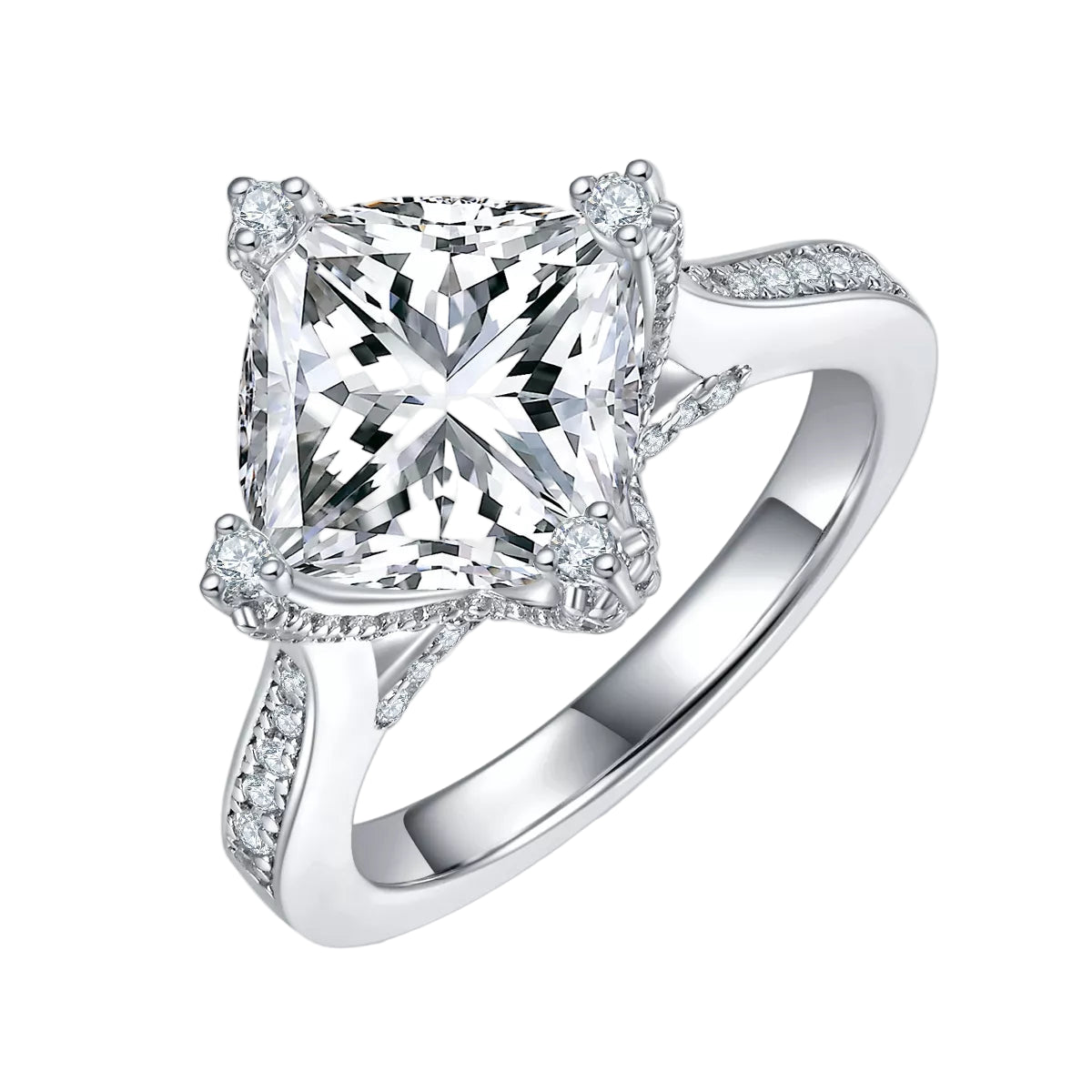 4 Carat Moissanite 925 Sterling Silver Ring
